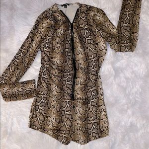 Fashion Nova Snakeskin Jumpsuit With Zipper